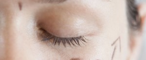 Close up Face with correction lines